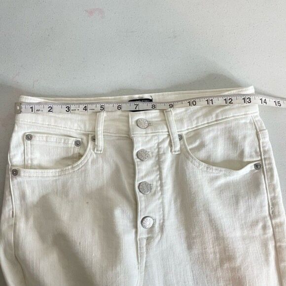 J. Crew Women's White High Rise Vintage Straight Leg Button Fly Jeans Size 27 - Picture 10 of 12